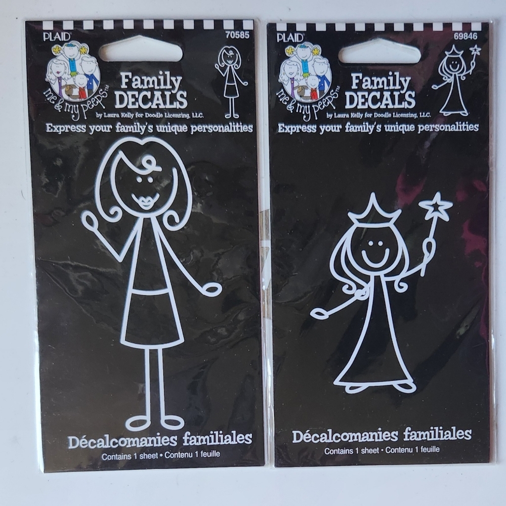 ME & MY PEEPS Car Window Decals Set of 2 - MOM & PRINCESS New
